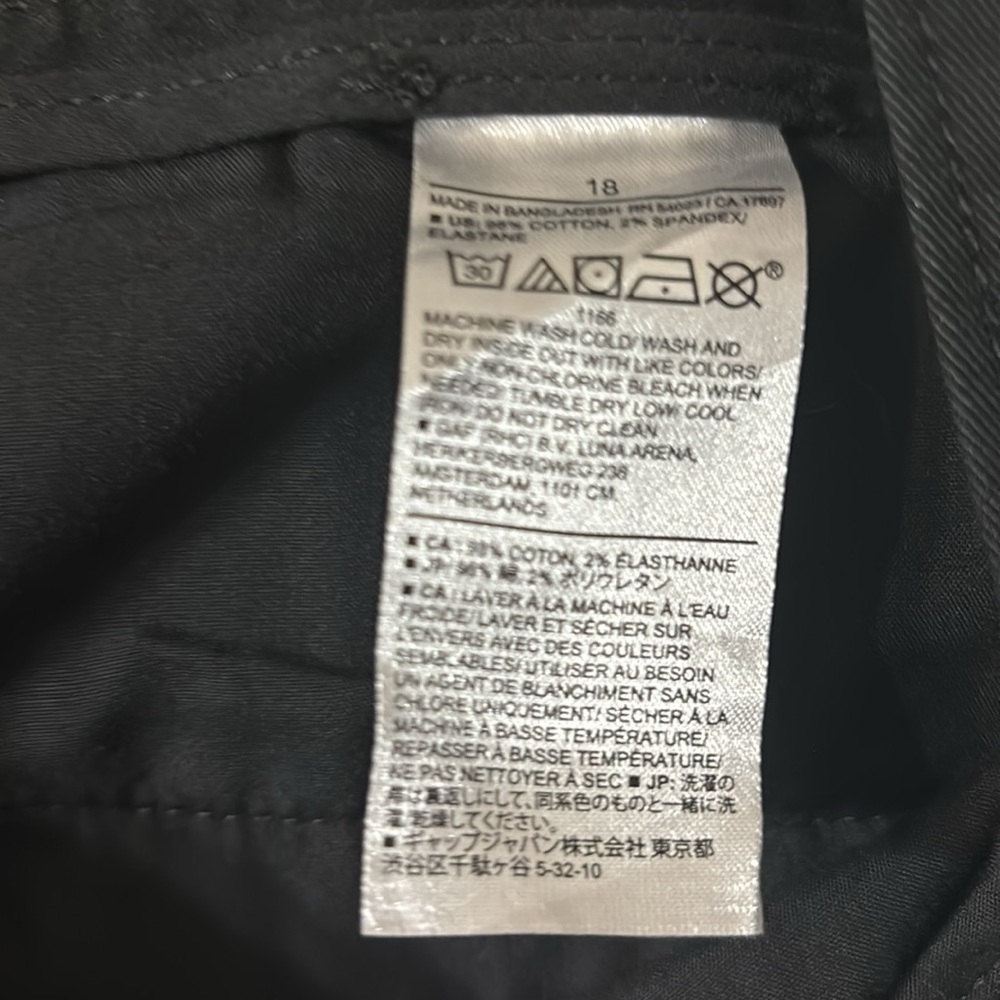 NEW Banana Republic High Rise Authentic Chino Black Straight Leg Size 18 - Picture 6 of 8
